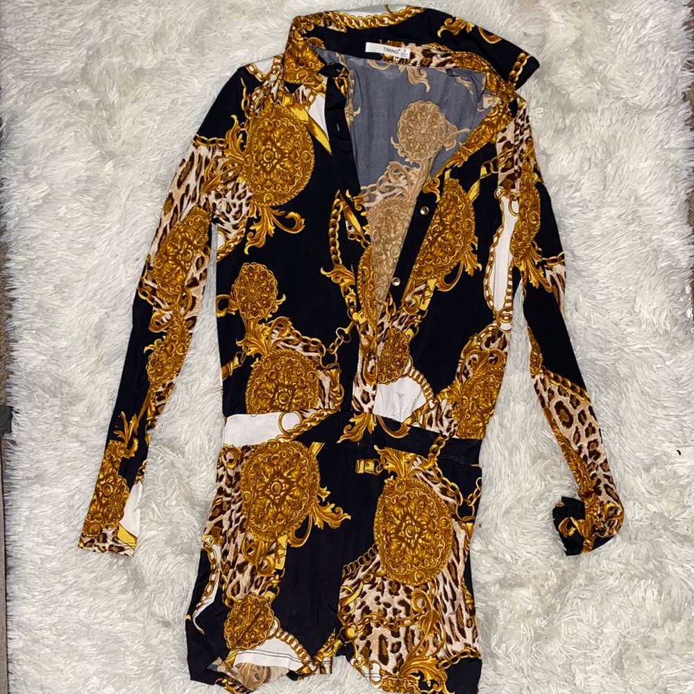 Gold and black Piece Romper